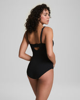 SPANXshape™ Swim Convertible Pique Bandeau One-Piece | Very Black